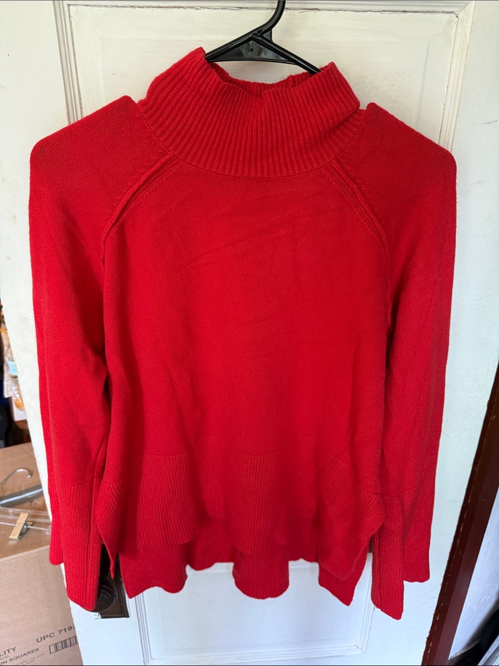 Cyrus Red Cowl Neck Women's Sweater